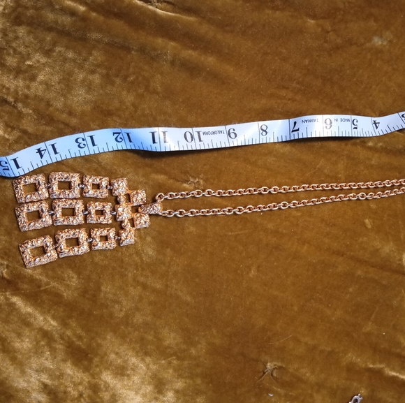 Vintage vermeil gold square waterfall necklace - Picture 1 of 3